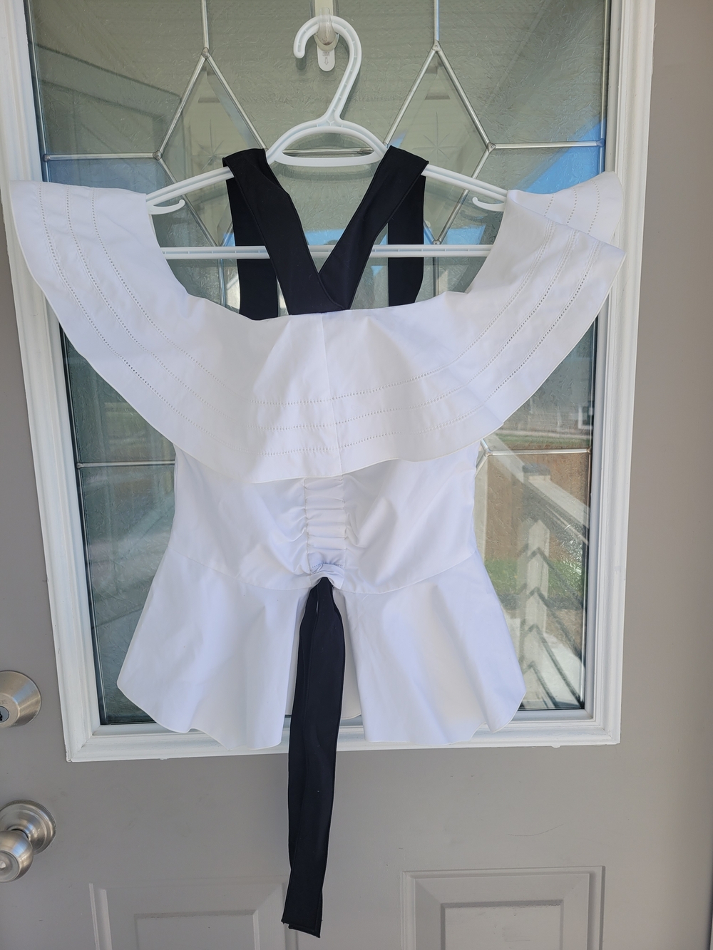 10 Crosby Derek Lam White Blouse with Subtle Strap Detail